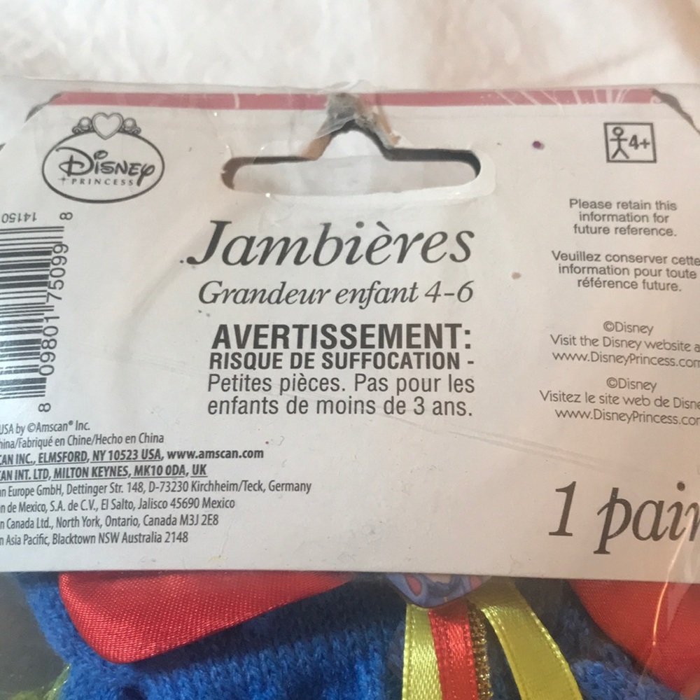 New  Disney Snow White Leg Warmers NWT - Picture 6 of 6